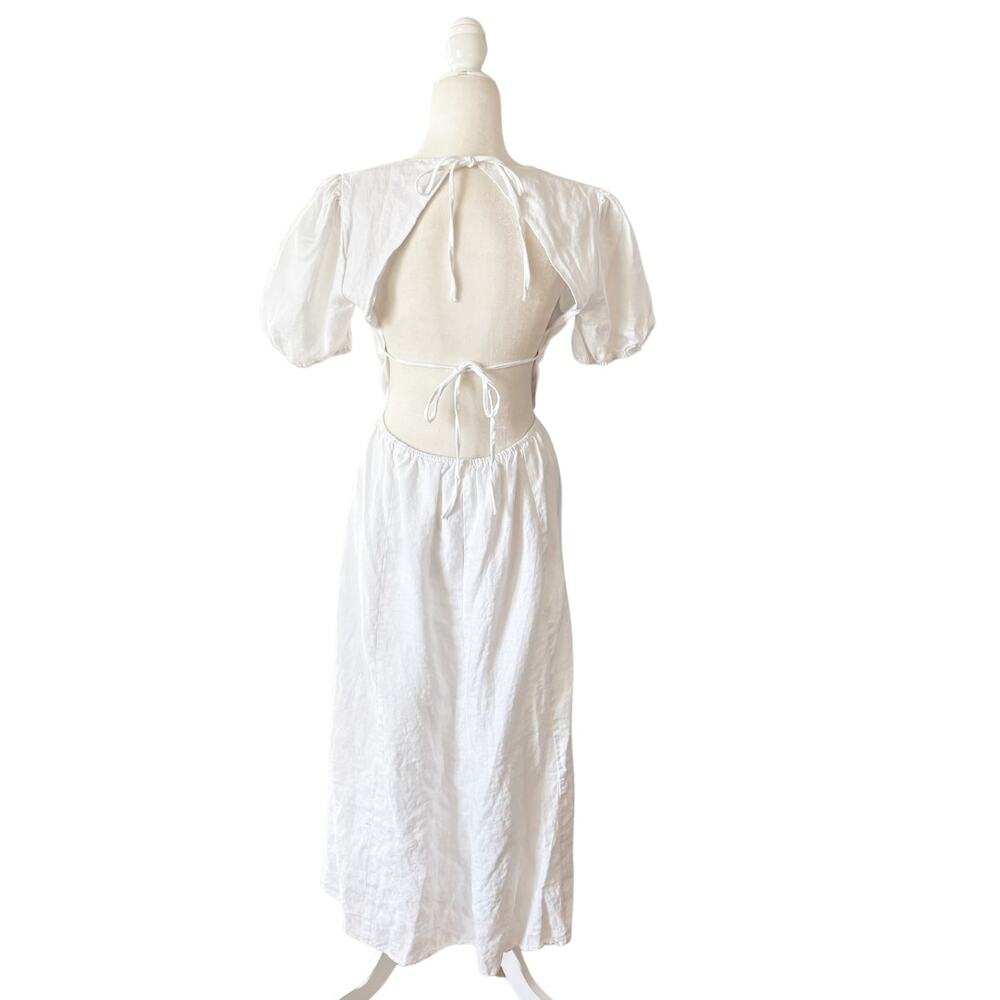 Reformation Anneliese Linen Dress 12 White NEW - Picture 6 of 12